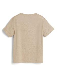 Brunello Cucinelli Kids T-shirt met print van linnenblend - Beige