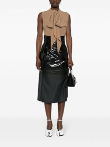 Maison Margiela Gecoate midi-rok - Zwart