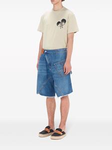 jwanderson JW Anderson Gedraaide denim shorts - Blauw