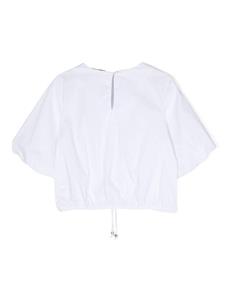 pinkokids Pinko Kids Popeline blouse met halve mouwen - Wit