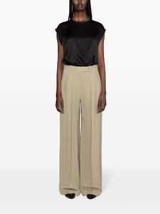 brunellocucinelli Brunello Cucinelli Satijnen blouse met kralen afwerking - Zwart