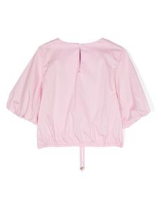 pinkokids Pinko Kids Popeline blouse met halve mouwen - Roze