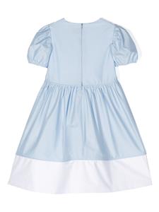 ilgufo Il Gufo Jurk met colourblocking en vlakken - Blauw