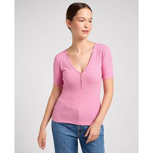 Lee T-shirt met V-hals en logo