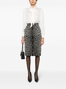saintlaurent Saint Laurent Zijden rok met luipaardprint - Zwart