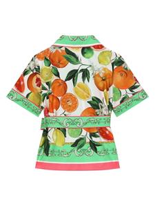 dolce&gabbanakids Dolce & Gabbana Kids Katoenen shirt met print - Oranje