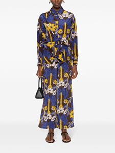 P.A.R.O.S.H. Zijden blouse met bloemenprint - Blauw