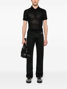 Courrèges Mesh poloshirt met logopatch - Zwart