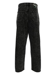 izzue Straight jeans met acid wassing - Zwart