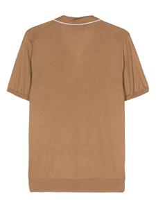Fedeli Fijngebreid poloshirt - Bruin