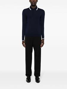 Kiton Gebreid wollen poloshirt - Blauw