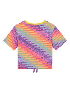 dolce&gabbanakids Dolce & Gabbana Kids Katoenen T-shirt met logoprint - Geel