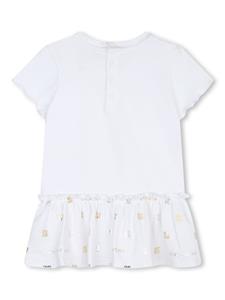 givenchykids Givenchy Kids T-shirtjurk met ruches - Wit