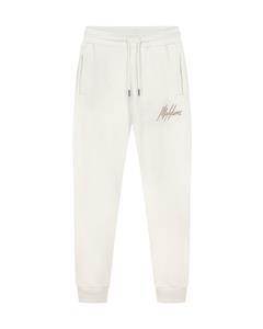 Malelions Men Striped Signature Sweatpants - Off-White/Taupe