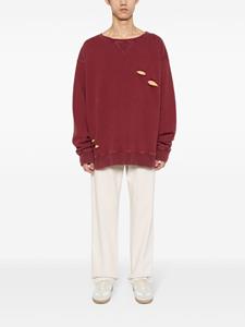 maisonmargiela Maison Margiela Gerafelde gelaagde katoenen sweater - Rood