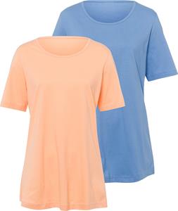 Your Look... for less! Dames Lang shirt hemelsblauw + apricot Größe