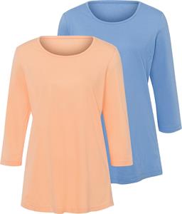 Your Look... for less! Dames Lang shirt hemelsblauw + apricot Größe