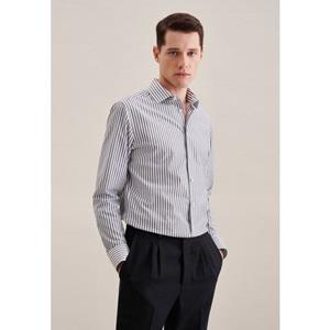 seidensticker Businesshemd "Slim", Slim Covered-Button-Down-Kragen Druck