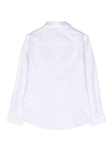 paolopecorakids Paolo Pecora Kids Popeline shirt met sierzak - Wit