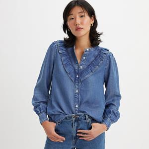 Levis Jeansbluse "CARINNA BLOUSE DEM DA", mit Rüsschen Applikation
