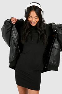 Boohoo Premium Super Soft Short Sleeve Bodycon Mini Dress, Black