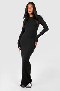 Boohoo Premium Super Soft Long Sleeve Bodycon Maxi Dress, Black