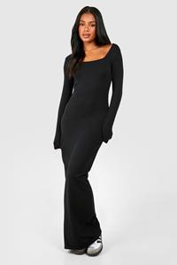 Boohoo Premium Super Soft Square Neck Bodycon Maxi Dress, Black