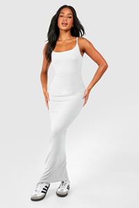 Boohoo Super Zachte Premium Bodycon Maxi Jurk Met Bandjes, Grey Marl