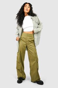 Boohoo Cargo Broek Met Zak Detail, Khaki