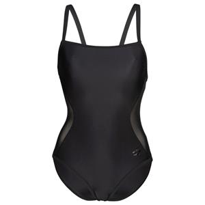 Arena - Women's Mesh Panels Swimsuit Closed Back - Badpak, zwart