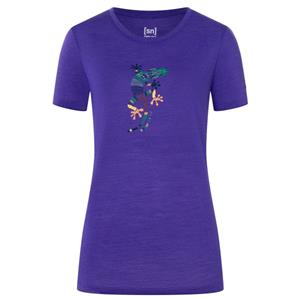 Super.Natural  Women's El Gecko - Merinoshirt, blauw/ various