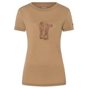 Super.Natural  Women's Flower Boots Tee - Merinoshirt, beige