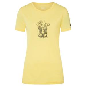 SUPER.NATURAL Print-Shirt Merino T-Shirt W FLOWER BOOTS TEE funktioneller Merino-Materialmix