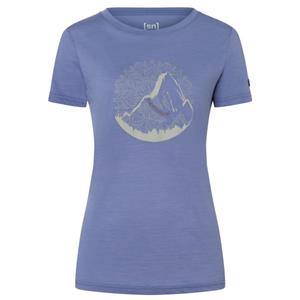 SUPER.NATURAL Print-Shirt Merino T-Shirt W MOUNTAIN MANDALA TREE TEE funktioneller Merino-Materialmix