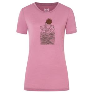 SUPER.NATURAL T-Shirt für Damen, Merino PREIKESTOLEN CLIFFS Berg Motiv, casual