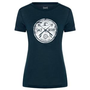 Super.Natural  Women's Salt & Rock Tee - Merinoshirt, blauw