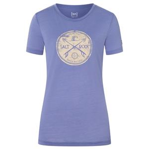 SUPER.NATURAL T-Shirt für Damen, Merino SALT & ROCK Meer Motiv, atmungsaktiv
