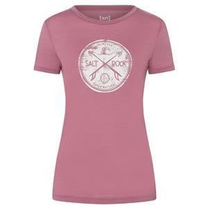 SUPER.NATURAL T-Shirt für Damen, Merino SALT & ROCK Meer Motiv, atmungsaktiv