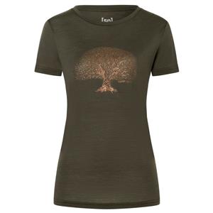 SUPER.NATURAL Print-Shirt Merino T-Shirt W TREE OF KNOWLEDGE TEE geruchshemmender Merino-Materialmix