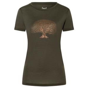 Super.Natural  Women's Tree of Knowledge Tee - Merinoshirt, zwart/ copper