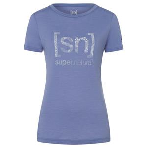 Super.Natural  Women's Arabesque Tee - Merinoshirt, blauw/wit