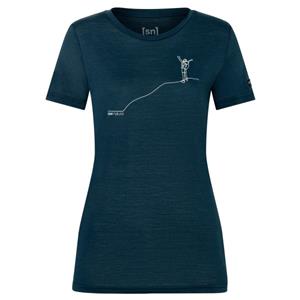 Super.Natural  Women's Bergglück Tee - Merinoshirt, blauw/grijs