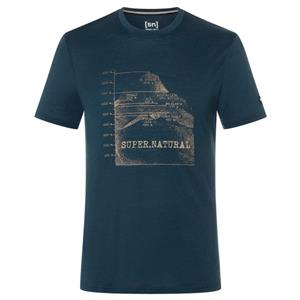Super.Natural  7 Peaks Tee - Merinoshirt, blauw/ oak