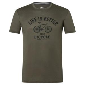 Super.Natural  Better Bike Tee - Merinoshirt, zwart