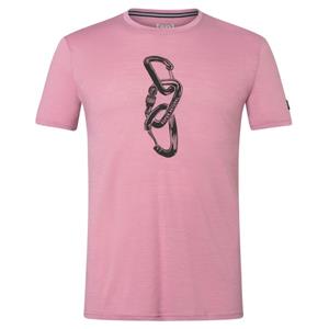 SUPER.NATURAL T-Shirt für Herren, Merino CARABINERI Kletter Motiv, atmungsaktiv