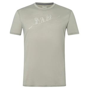SUPER.NATURAL T-Shirt für Herren, aus Merinowolle M HIKING TEE mit coolem Outdoor Motiv