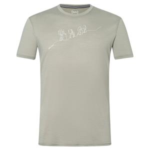 Super.Natural  Hiking Tee - Merinoshirt, dried sage /wit