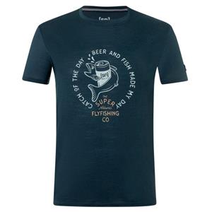 Super.Natural  Juho's Finest Tee - Merinoshirt, blauw/ oak