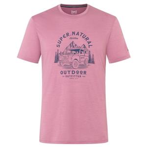 SUPER.NATURAL Print-Shirt für Herren, kurzam aus Merino M LANDI TEE mit coolem Auto Motiv