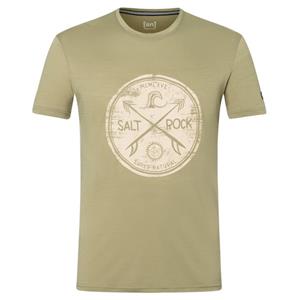 Super.Natural  Salt & Rock Tee - Merinoshirt, aloe / semolina